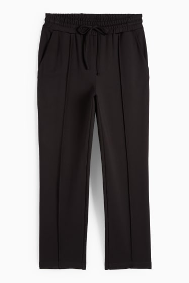 Femei - Pantaloni din jerseu - talie medie - tapered fit - negru