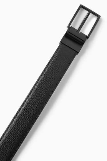 Hommes - Ceinture - matière synthétique - finition texturée - noir
