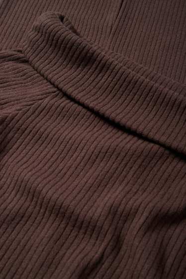 Damen - Strick-Bodycon-Kleid - gerippt - dunkelbraun