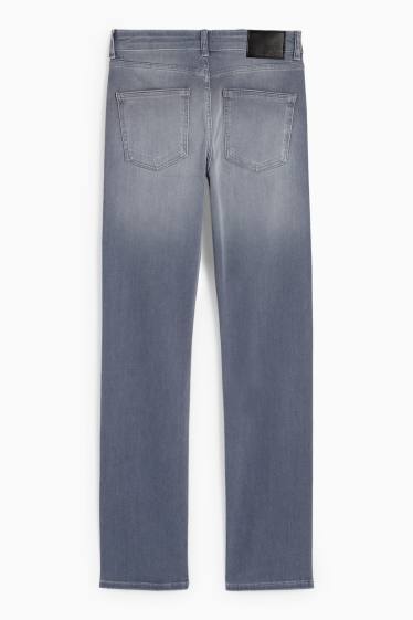 Femei - Straight jeans - talie medie - denim-gri deschis