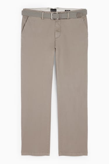 Bărbați - Chino cu curea - regular fit - gri