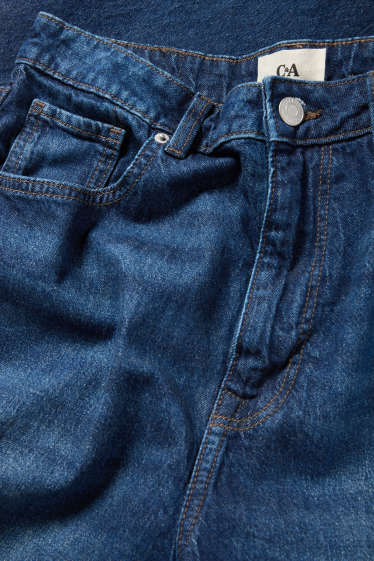 Dames - Wide leg jeans - high waist - jeansblauw