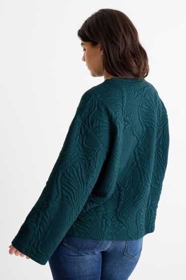 Dames - Sweatshirt - met structuur - donkergroen
