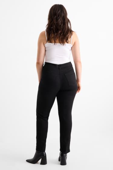 Women - Slim jeans - mid-rise waist - stretch - denim-dark gray