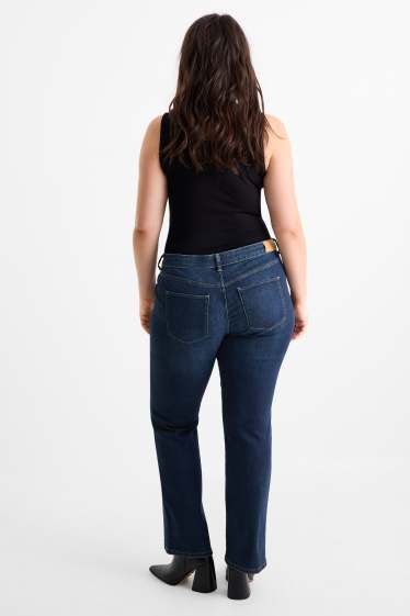 Women - Bootcut jeans - mid-rise waist - denim-dark blue