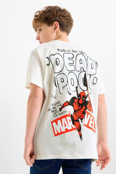 Kinder Jungen - Deadpool - Kurzarmshirt - cremeweiß