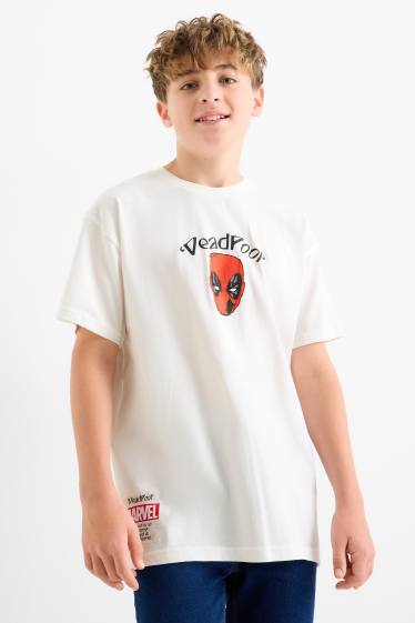 Kinder Jungen - Deadpool - Kurzarmshirt - cremeweiß