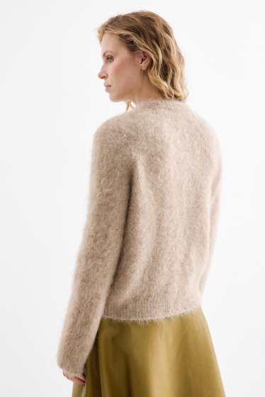 Damen - Strickjacke - Alpaka-Mix - beige