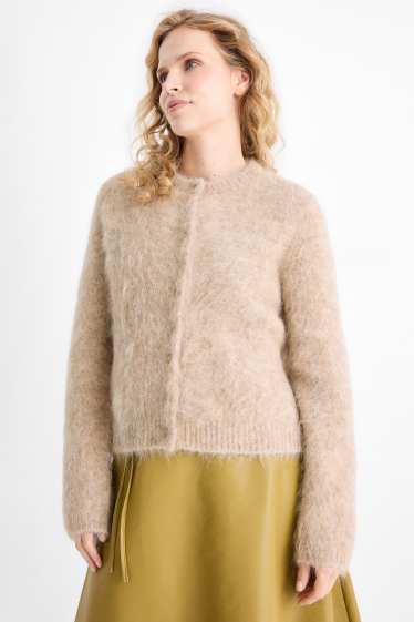 Damen - Strickjacke - Alpaka-Mix - beige