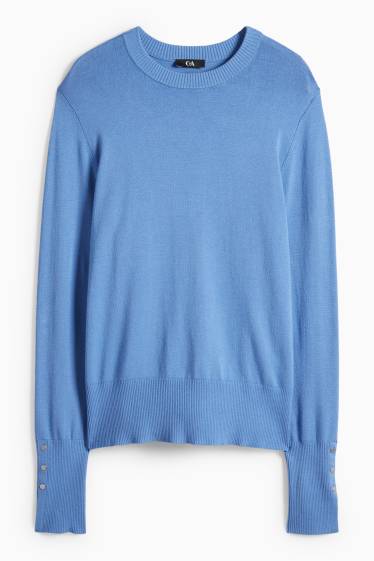 Femmes - Pull en maille fine - bleu