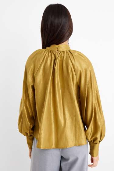 Donna - Blusa - effetto brillante - oro