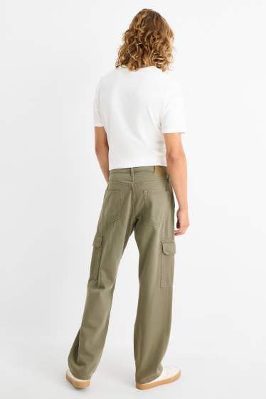 Hommes - Pantalon cargo - relaxed fit - kaki
