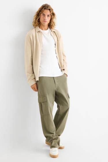 Hommes - Pantalon cargo - relaxed fit - kaki