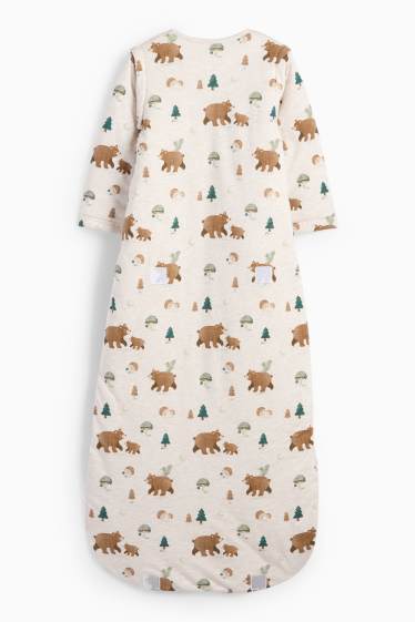 Baby Buben - Bär und Igel - Baby-Schlafsack - 18-36 Monate - hellbeige