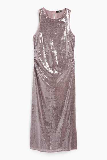 Women - Bodycon sequin dress - dark rose