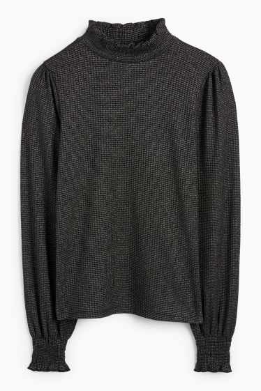 Women - Jumper - ribbed - black