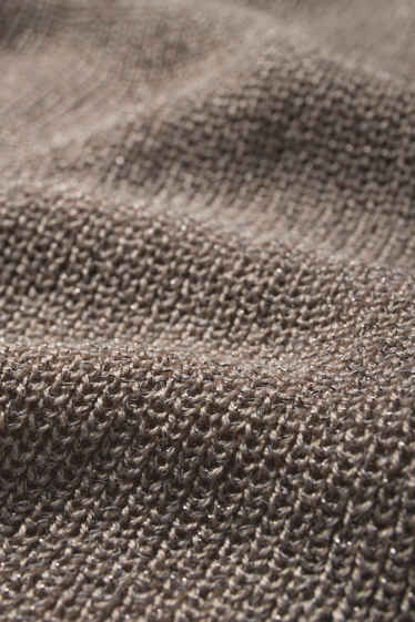 Dámské - Svetr s výstřihem ve tvaru V - šedá