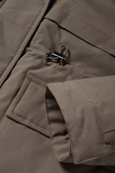 Femmes - Parka à capuche - doublée - finition déperlante - kaki