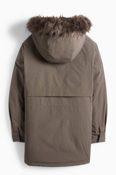 Femmes - Parka à capuche - doublée - finition déperlante - kaki