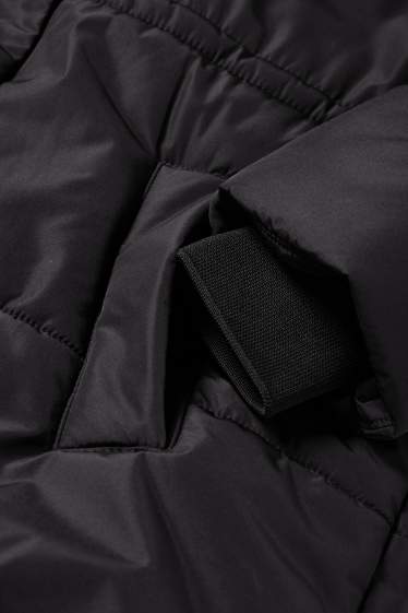 Damen - Steppjacke mit Kapuze - schwarz