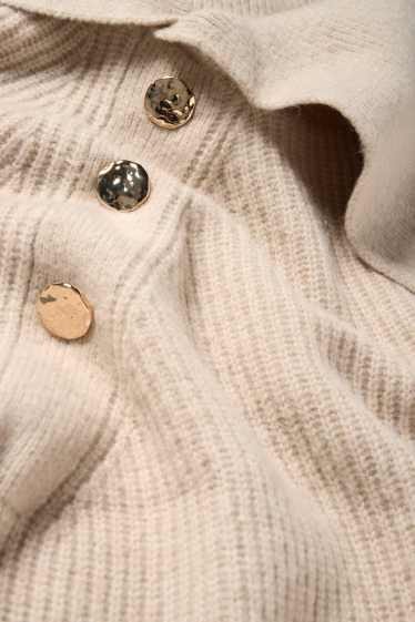 Dámské - Svetr - žebrovaný - světle béžová