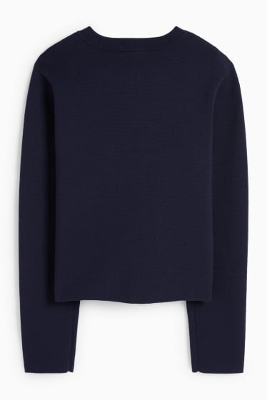 Dámské - Pletený kardigan - tmavomodrá