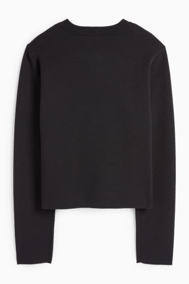 Dámské - Pletený kardigan - černá