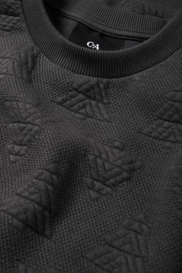 Men - Christmas sweatshirt - textured - dark gray