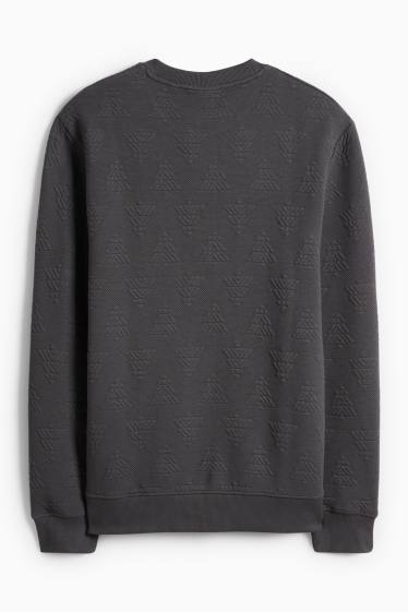 Men - Christmas sweatshirt - textured - dark gray