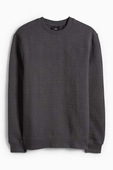 Men - Christmas sweatshirt - textured - dark gray