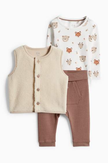 Baby Buben - Wildtiere - Baby-Outfit - 3 teilig - braun