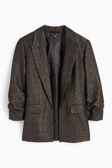 Dámské - Business blejzr - regular fit - s leopardím vzorem - černá