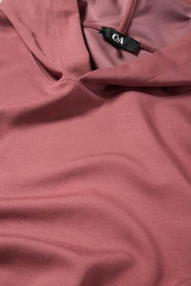 Damen - Basic-Hoodie - dunkelrosa