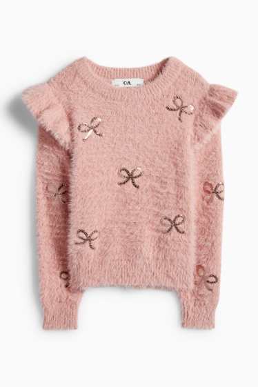Enfants filles - Nœud - pull - rose