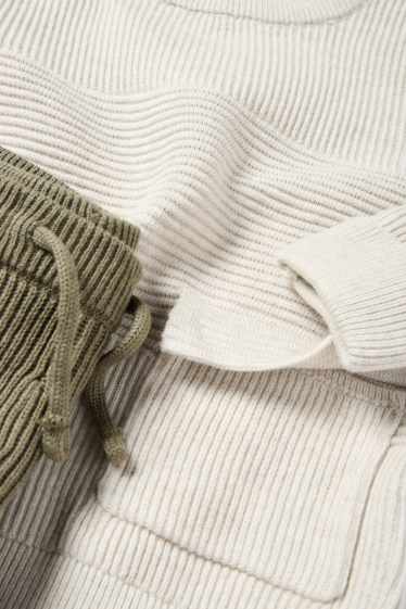 Baby Boys - Baby outfit - ribbed - 2 piece - cremewhite