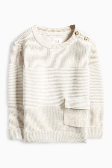 Baby Boys - Baby outfit - ribbed - 2 piece - cremewhite