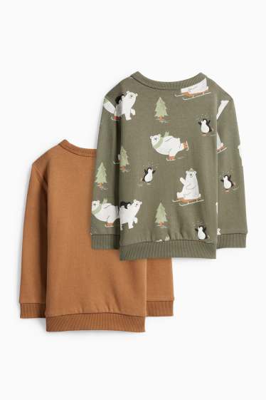 Baby Boys - Multipack of 2 - polar bear and penguin - baby sweatshirt - brown