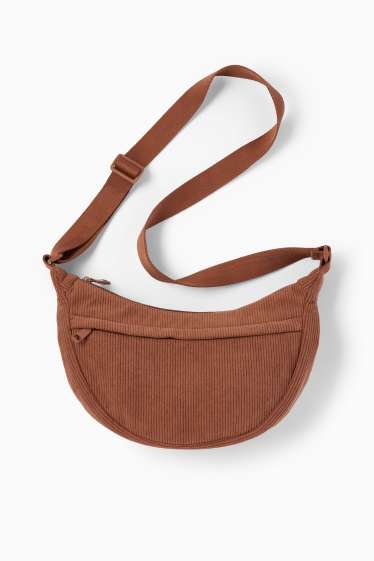 Damen - Cord-Umhängetasche - braun