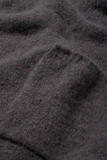 Damen - Lange Strickjacke - dunkelgrau