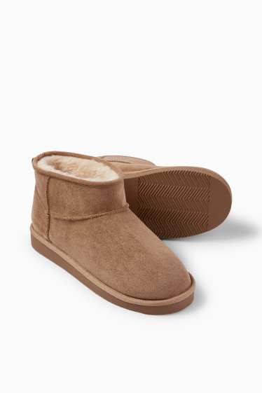 Femmes - Ankle Boots - faux suède - marron clair