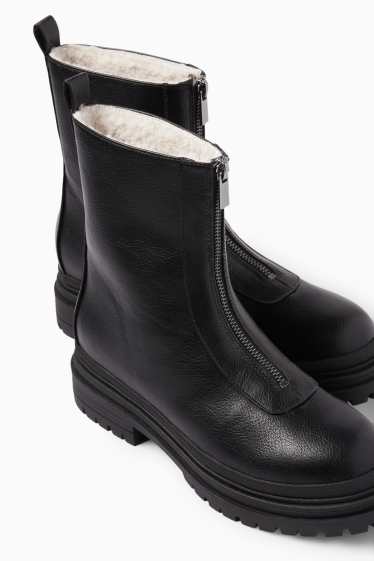 Women - Ankle boots - faux leather - black