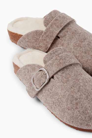 Damen - Hausschuhe - beige
