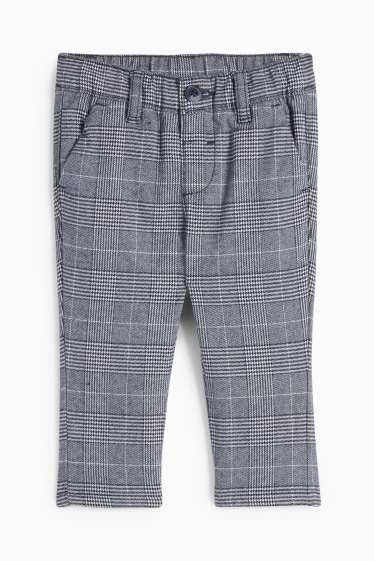 Miminka - chlapci - Vánoční outfit pro miminka - 3dílný - kostkovaný - tmavomodrá/bílá