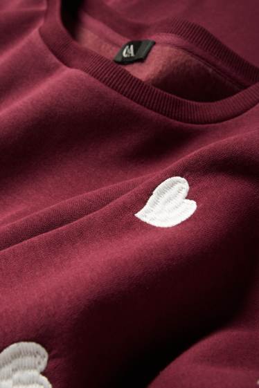 Damen - Sweatkleid - Straight Fit - bordeaux