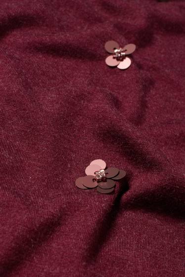 Women - Long sleeve top- regular fit - purple