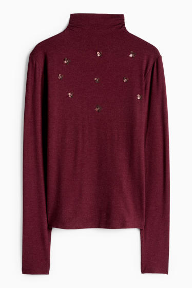 Women - Long sleeve top- regular fit - purple