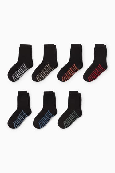 Enfants garçons - Lot de 7 paires - chaussettes - noir