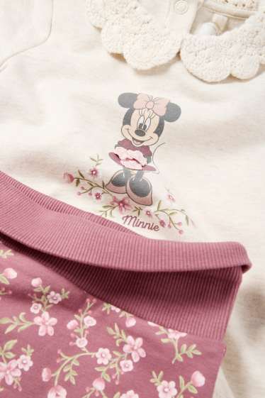 Baby Mädchen - Minnie Maus - Baby-Outfit - 3 teilig - hellbeige