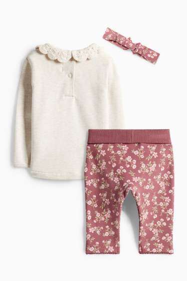 Baby Mädchen - Minnie Maus - Baby-Outfit - 3 teilig - hellbeige