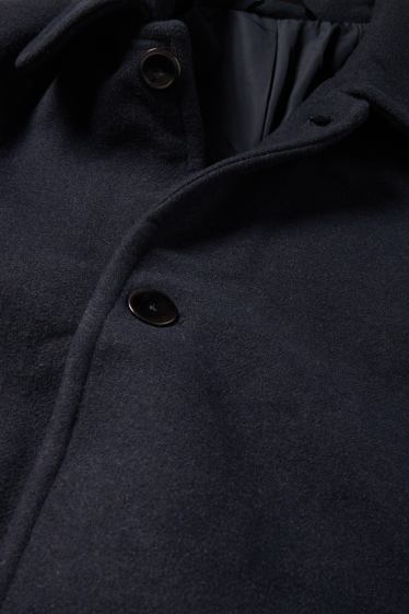 Hombre - Abrigo - mezcla de lana - azul oscuro